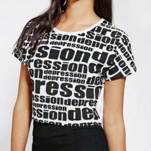 NWOT Anti depression graphic crop top